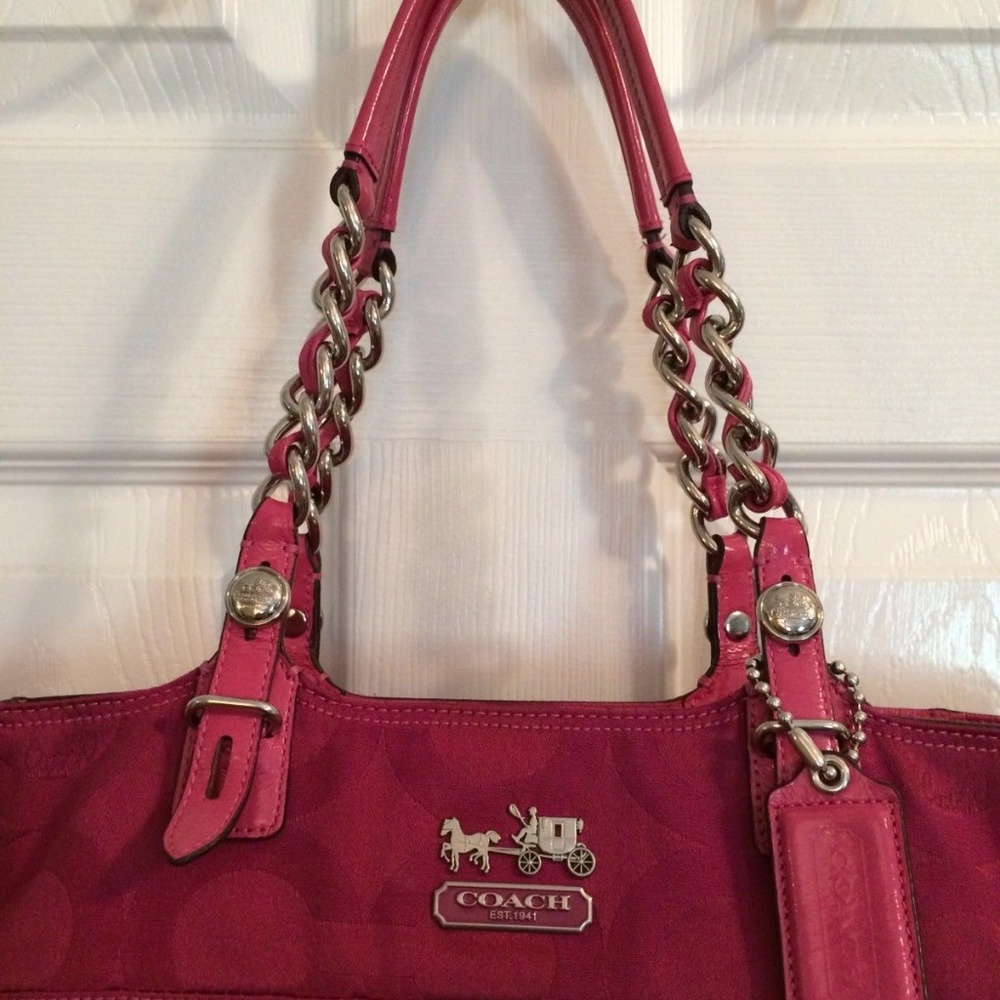 COACH 14133 Raspberry Tote Purse Handbag - Picture 2 of 8